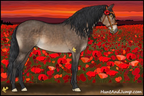 Horse Color:Brown Dun Sabino Brindle