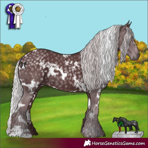 Horse Color:White Spotted Chocolate Silver Black Chinchilla 