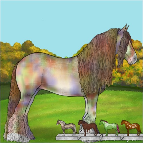 Horse Color:Nacre Plaid  Red Onyx 