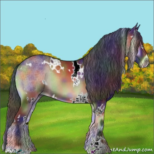 Horse Color:Nacre White Spotted Brown Onyx