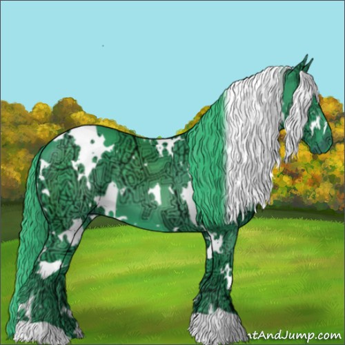 Horse Color:Watercolor White Spotted Liver Chestnut Ice 