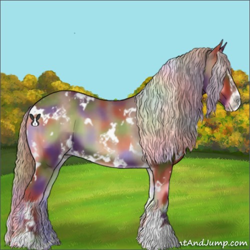 Horse Color:Nacre White Spotted Chocolate Silver Blue Onyx Sabino 