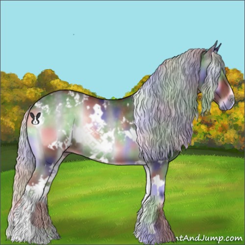 Horse Color:Nacre White Spotted Silver Blue Onyx Chinchilla