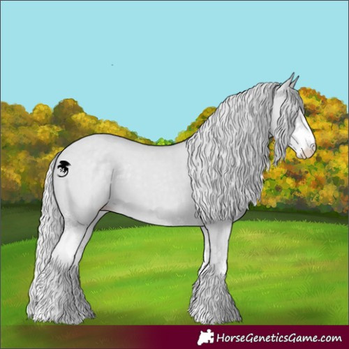 Horse Color:Silver Classic Champagne Chinchilla Dun Sabino Brindle 
