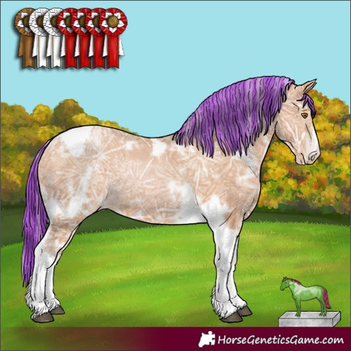 Horse Color:Painted White Spotted Silver Black Ice Pearl Tobiano Frame 