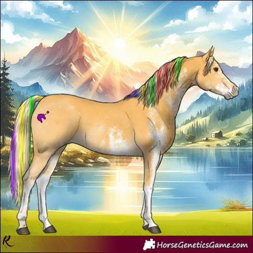 Horse Color:Painted White Spotted Palomino Splash