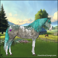 Horse Color:Watercolor Bay Ice Dun Splash Tobiano 