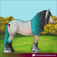 Horse Color:Bay Chinchilla Dun Tobiano 