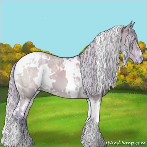 Horse Color:Watercolor White Spotted Silver Grullo Tobiano 