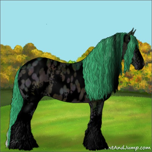Horse Color:Void Watercolor White Spotted Midnight Bay Ice Onyx Near Leopard 