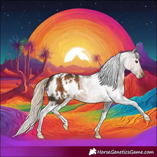 Horse Color:White Spotted Chocolate Palomino 