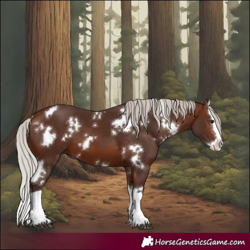 Horse Color:White Spotted Silver Brown Sabino Splash 