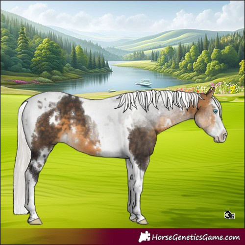 Horse Color:White Spotted Silver Buckskin Splash Tobiano