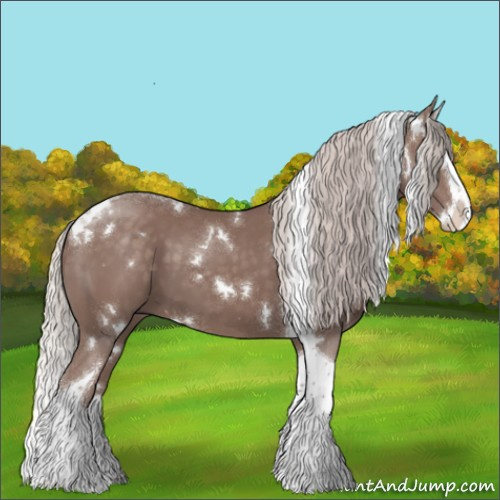 Horse Color:White Spotted Chocolate Silver Black Splash Tobiano