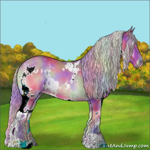 Horse Color:Nacre Watercolor White Spotted Silver Brown Onyx 