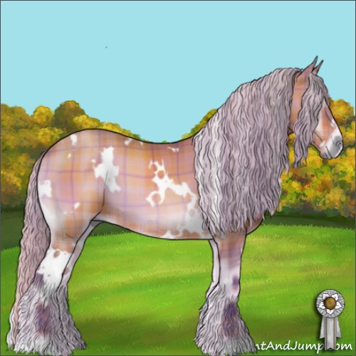 Horse Color:Watercolor Plaid  White Spotted Silver Brown Onyx 