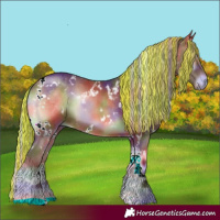 Horse Color:Painted Nacre White Spotted Chocolate Silver Brown Onyx 