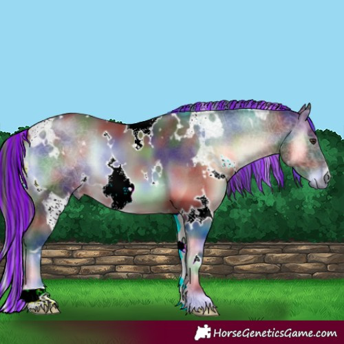 Horse Color:Painted Nacre White Spotted Liver Red Onyx 