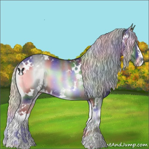 Horse Color:Nacre White Spotted Silver Blue Onyx Chinchilla Sabino 