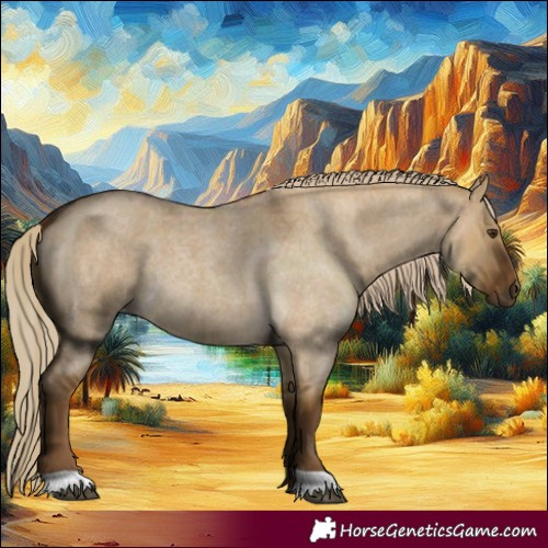 Horse Color:Chocolate Palomino Roan Dun