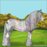 Horse Color:Nacre Silver Blue Onyx Chinchilla Ice Tobiano 