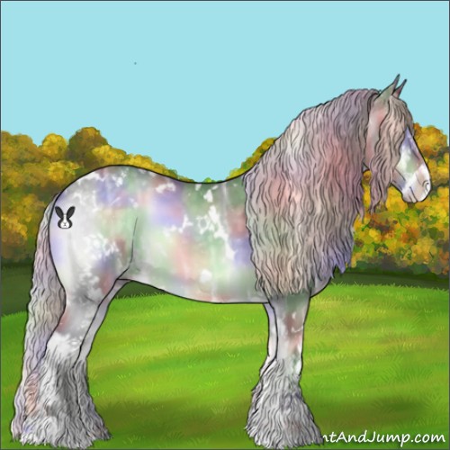 Horse Color:Nacre White Spotted Silver Blue Onyx Chinchilla Ice Sabino 
