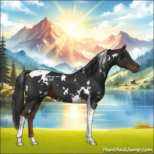 Horse Color:White Spotted Liver Chestnut Tobiano 