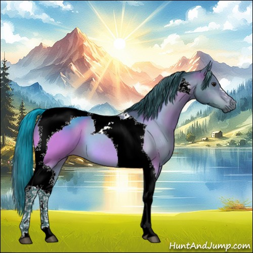 Horse Color:Watercolor Bay Tobiano
