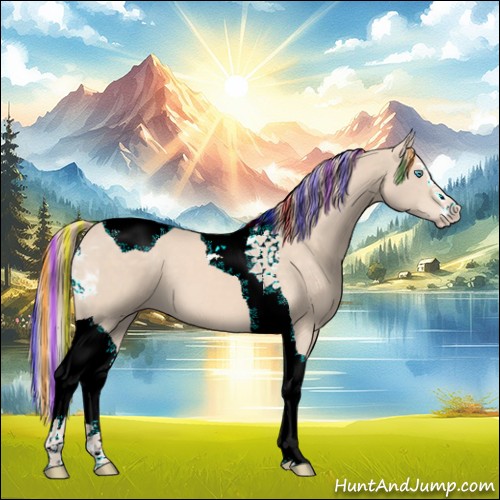 Horse Color:Painted Perlino Sabino Tobiano 
