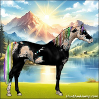 Horse Color:Painted White Spotted Silver Buckskin Pearl Tobiano 