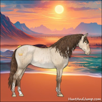 Horse Color:Brown Pearl Dun Tobiano Brindle 