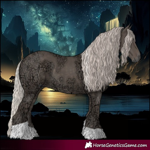 Horse Color:Silver Black Ice Tobiano 