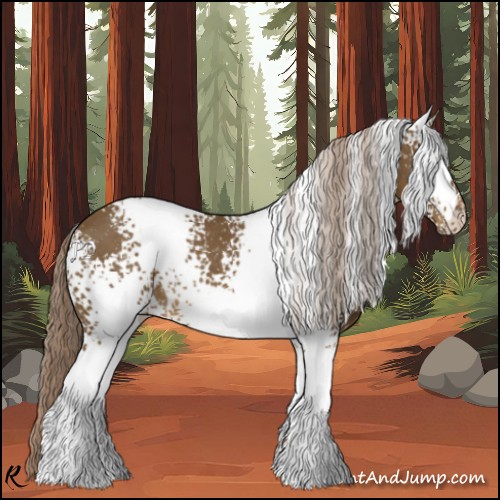 Horse Color:White Spotted Chocolate Palomino Rabicano 