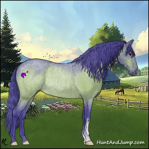 Horse Color:Watercolor Brown Roan Rabicano 