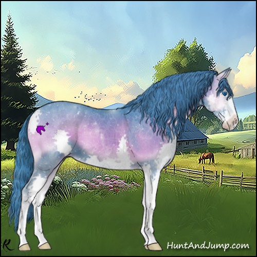 Horse Color:Watercolor Blue Onyx Splash 