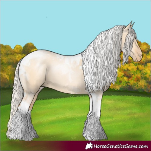 Horse Color:Silver Bay Pearl Dun Tobiano 