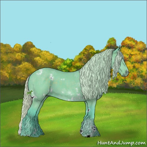 Horse Color:Watercolor White Spotted Chocolate Silver Black Sabino