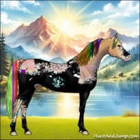 Horse Color:Painted White Spotted Palomino Tobiano 