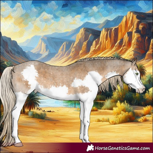Horse Color:Chocolate Palomino Roan Splash