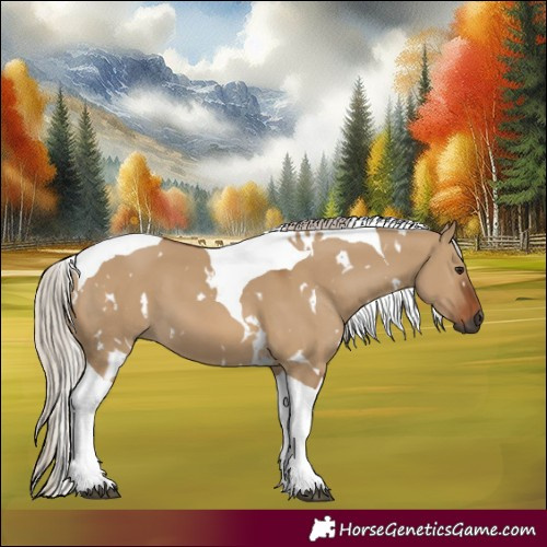 Horse Color:Gray White Spotted Silver Bay Dun Tobiano 