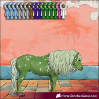Horse Color:Watercolor White Spotted Silver Black 