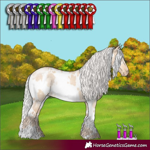 Horse Color:White Spotted Silver Perlino Dun 