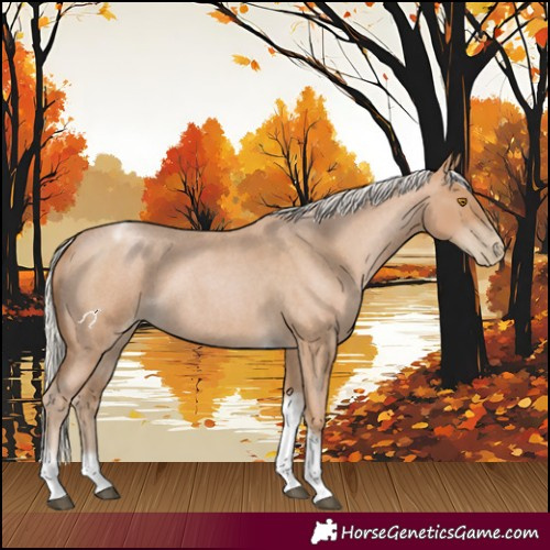 Horse Color:Silver Blue Roan Pearl Tobiano Frame 