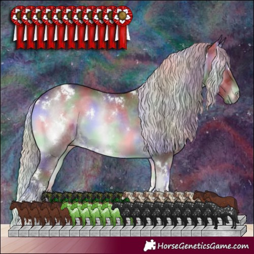 Horse Color:Nacre White Spotted Chocolate Silver Blue Onyx Chinchilla 