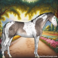 Horse Color:Brown Dun Mushroom Splash Tobiano