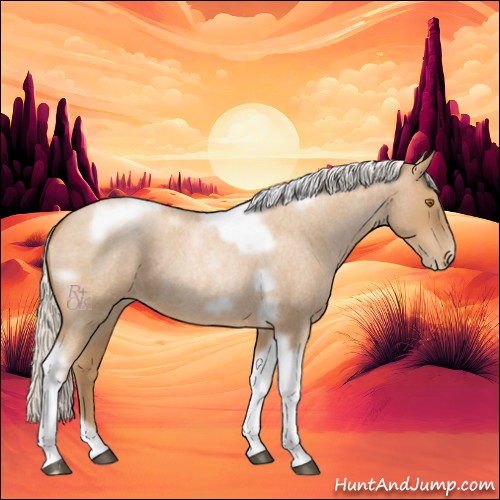 Horse Color:Silver Blue Roan Pearl Tobiano Frame
