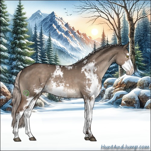Horse Color:Silver Brown Dun Sabino Rabicano