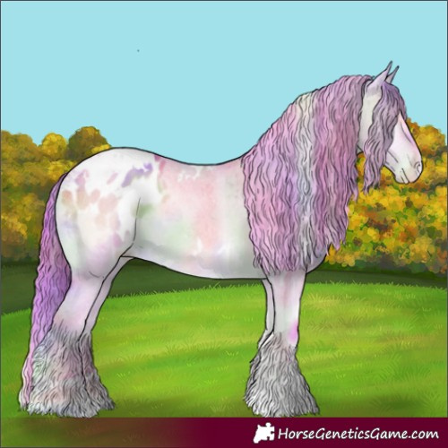 Horse Color:Nacre Watercolor White Spotted Red Dun Onyx Varnish 