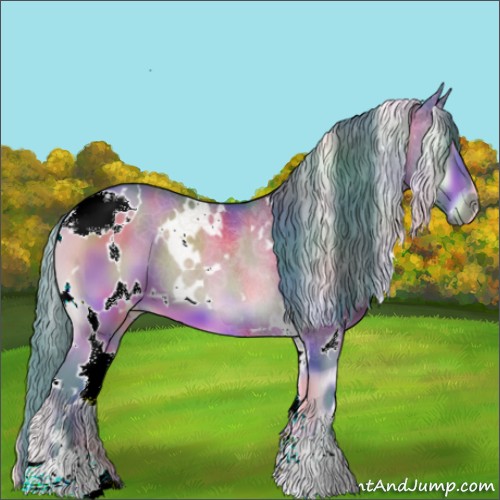 Horse Color:Nacre Watercolor White Spotted Brown Onyx 