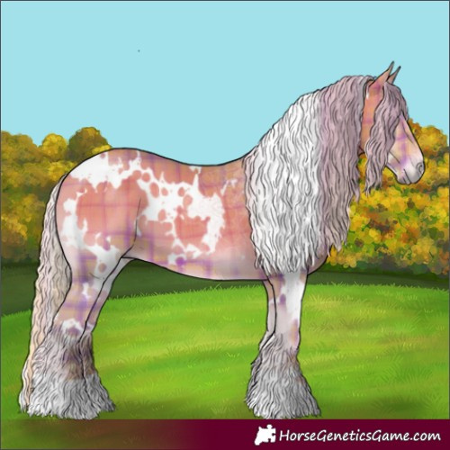 Horse Color:Watercolor Plaid  White Spotted Chocolate Silver Bay Onyx 